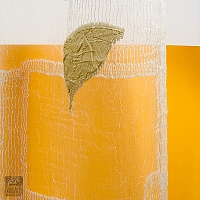 Firana Ewuś szer 230-150 cm/wys 252 cm na szelkach organza aplikacja ecru w liście złote 