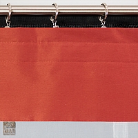 Roleta rzymska szer 107 cm/wys 245-120 cm woal biel + czerwona listwa górą